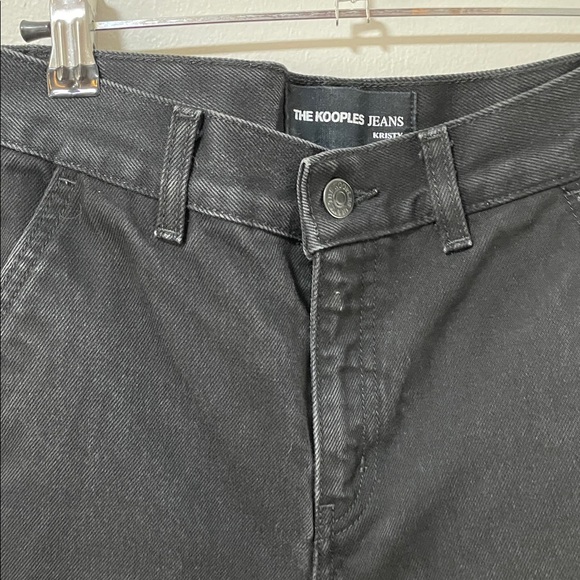 The Kooples Paris Kristy Wide leg cotton Black Denim Jeans made in Turkey As is - Picture 6 of 16